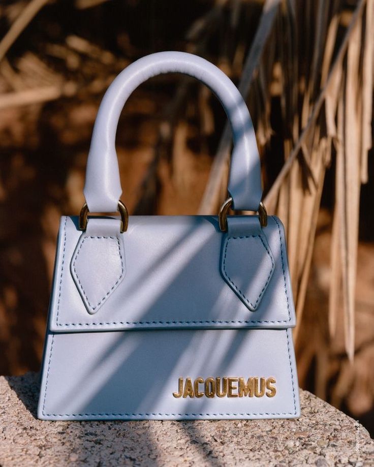 Jacquemus Bag baby blue, bag, and brand Frederikke Sofie, Jacquemus Bags, Blue Handbag, Jacquemus Bag, Fall Handbags, Luxury Purses, Trending Handbag, Pretty Bags, Cute Purses