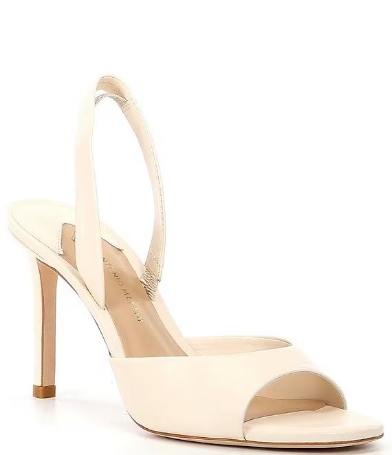 Antonio Melani Lyssa Leather Slingback Sandals | Dillard's Spring Strappy Medium Width Slingback Sandals, Leather Open Toe Heels With Straps, Cream High Heel Slingback Sandals, Summer Open Toe Slingback Pumps With Straps, Synthetic Strappy Open Toe Sandals, Cream Slingback Sandals With Padded Heel For Spring, Evening Slingback Pumps, Evening Slingback Pumps With Straps, Spring Slingback Pumps With High Heel