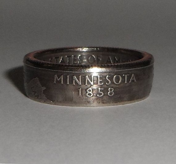 MINNESOTA   us quarter  coin ring size  or by COINRINGSandTHINGS $14.99 Quarter Ring, Thumb Ring, Coin Ring, Skin Discoloration, Allergic Reaction, Thumb Rings, Ring Sizes, E Bay, Etsy Finds