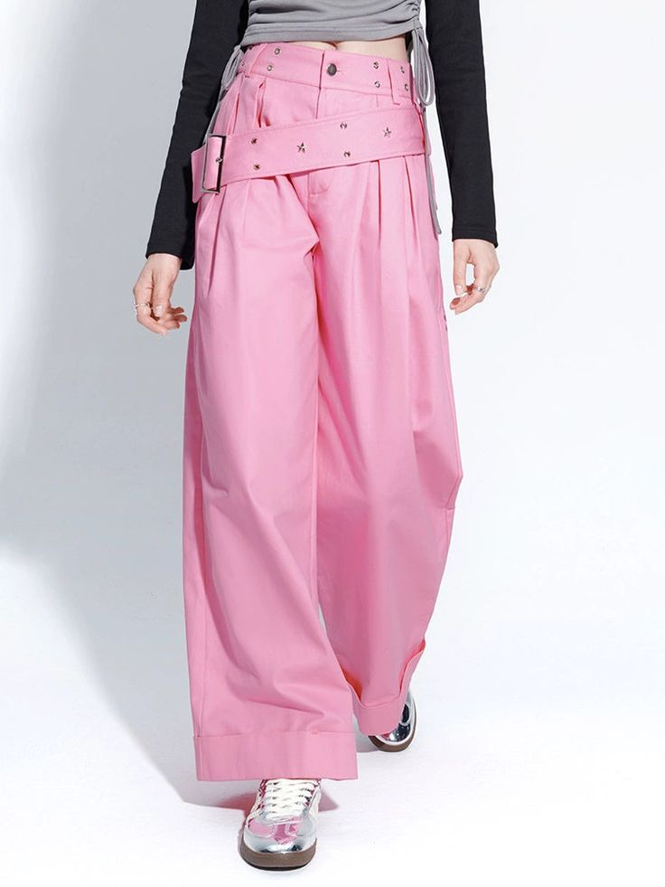 ❤︎Pink drape straight wide casual pants❤︎ Pink Cotton Wide Leg Pants With Pockets, Pink Wide Leg Cotton Pants With Pockets, Pink Baggy Straight Leg Pants, Pink High Waist Relaxed Fit Cargo Pants, Pink Relaxed Fit High Waist Cargo Pants, Baggy Pink Straight Leg Pants, Pink Cargo Pants For Spring Workwear, High Waist Pink Relaxed Fit Cargo Pants, Trendy Pink Cargo Pants For Spring