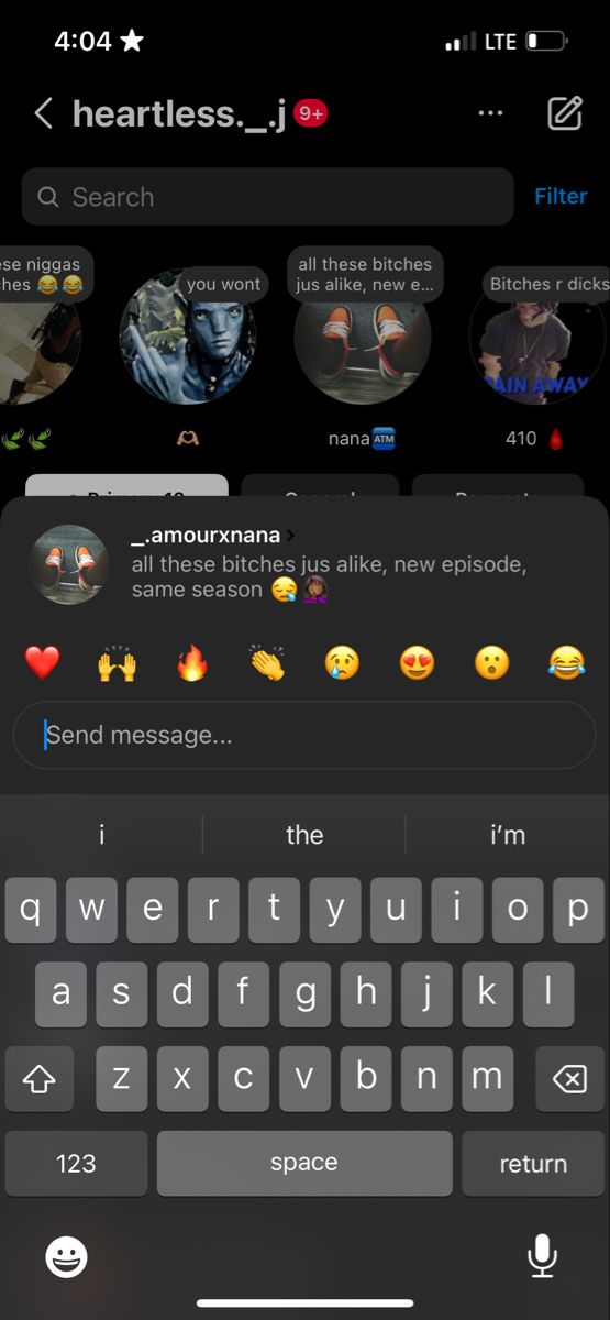 an iphone screen with the texting app open and emoticive messages added to it