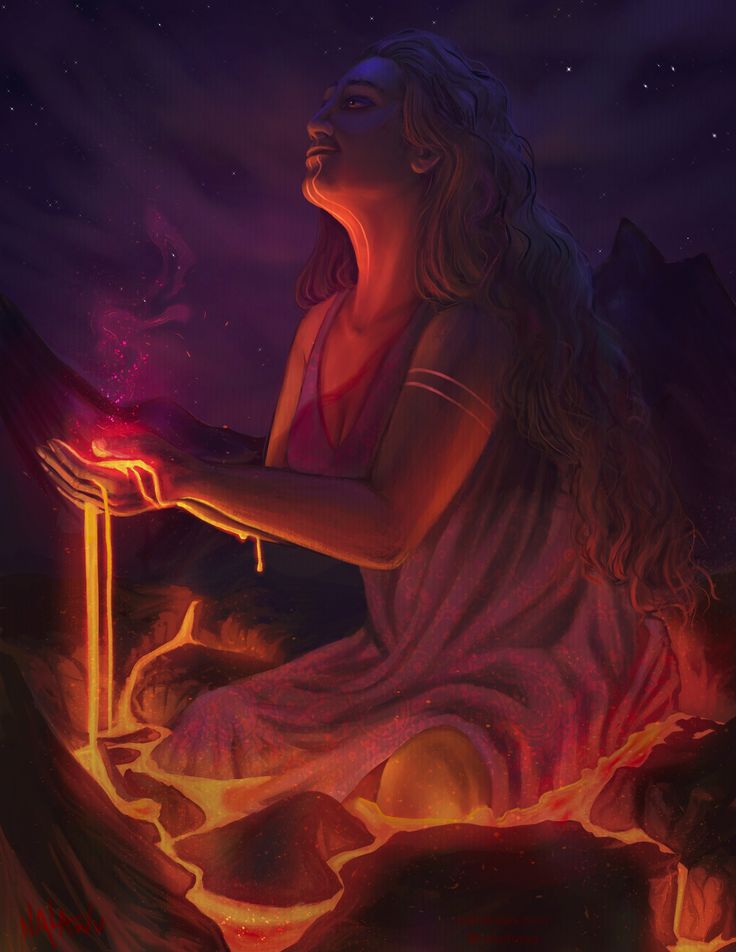 a painting of a woman sitting on the ground holding a lit candle in her hand