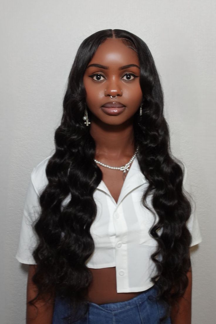 Body Wave Virgin Hair - Fula Beauty Middle Part Body Wave Wig, Side Part Hair, Virgin Hair Color, Sew In Wig, Part Hair, 90s Hair, Side Part Hairstyles, Sew Ins, 90s Hairstyles