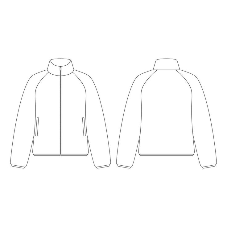 the front and back view of a jacket