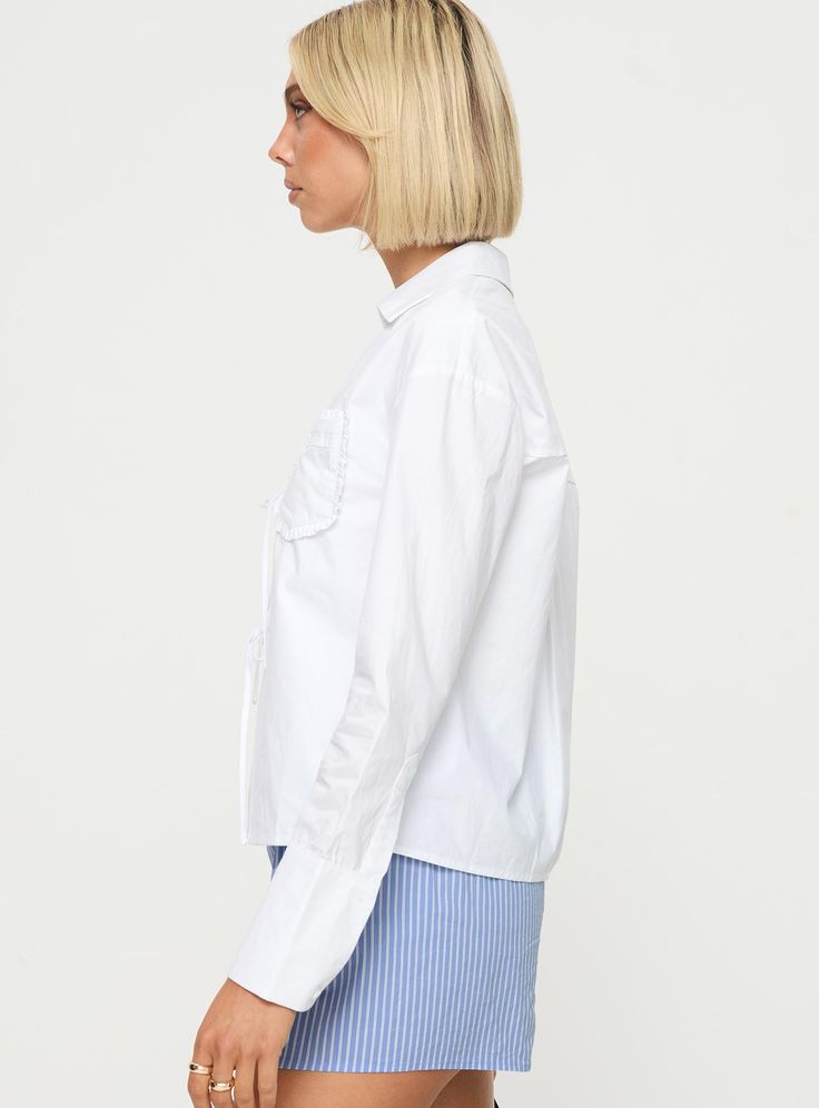 Shirt  Relaxed fit, classic collar, tie fastening at front, twin breast pockets   Non-stretch material, fully lined   100% cotton  Cold gentle machine wash Fleece Dress, Sweatshirt Set, Outerwear Outfit, Loungewear Sets, Knit Sweatshirt, Curve Dresses, Casual Tank Tops, Tops Fall, Party Tops