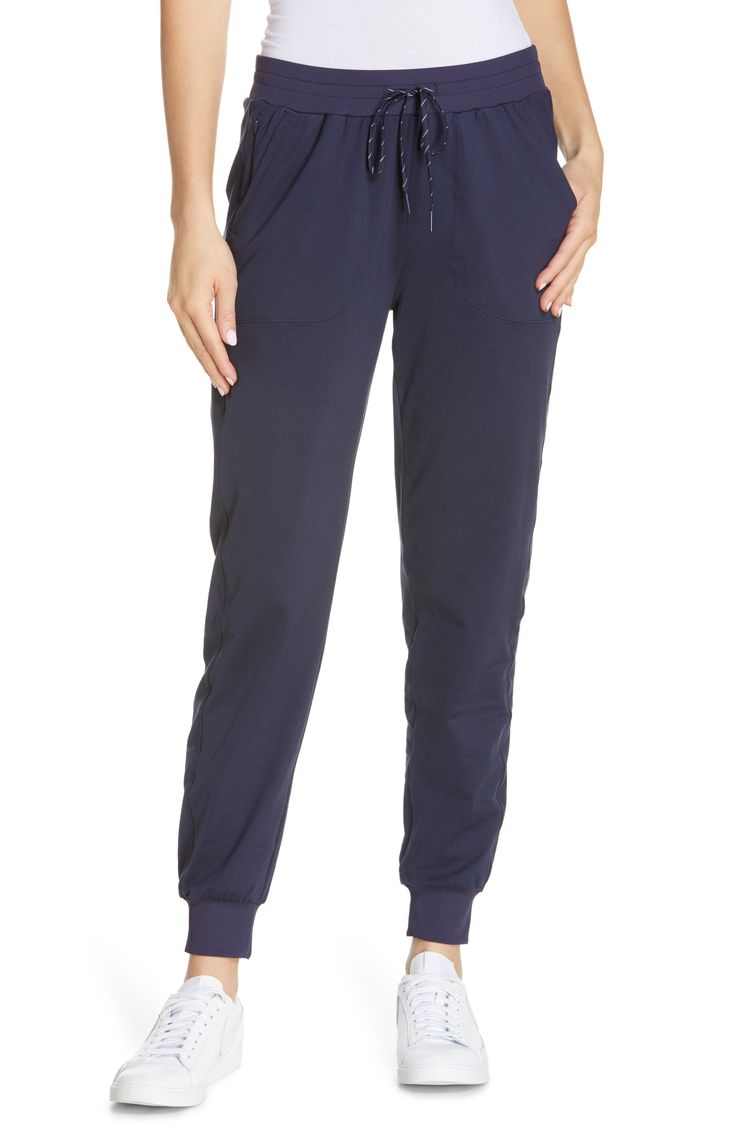 Lightweight woven joggers are cut in a superversatile, slim profile and make racing to the finish line or grocery store exceptionally comfortable. Style Name:Zella Live In Jogger Pants. Style Number: 5806637. Summer Packing Lists, Summer Packing, Knit Joggers, Pleated Shirt Dress, Hemant And Nandita, Swimming Activities, Closet Essentials, Basic Outfits, Active Women