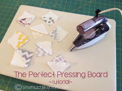 the perfect pressing board is being used to make quilts and other fabric pieces with scissors