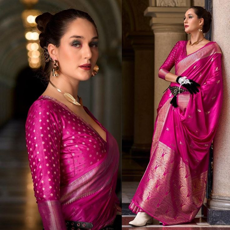 Experience the luxurious elegance of our pure Satin crepe Silk Saree, a masterpiece crafted with precision and care. This saree combines the soft, lustrous finish of satin with the rich heritage of handloom weaving, resulting in a drape that exudes sophistication and timeless beauty. Perfect for special occasions, its graceful fall and subtle sheen make it a standout piece in any wardrobe. --------------------------------- S A R E E ● D E T A I L S --------------------------------- ● Fall and Edging : Done ● Tassel : Done ● Petticoat : On request Extra Charges ● Drapping Saree (Ready to wear) : On Request Extra Charges ● Blouse : Matching Unstitched Piece (See in option) ● Occasion : Wedding, Party, Festive, Function ● Type: Bollywood ● Includes : 1 Saree, 1 Blouse Piece ● Saree length : 5 Anarkali Saree With V-neck And Dupatta, Festive Zari Work Saree With V-neck, Elegant Pre-draped Saree For Navratri With Border, Navratri V-neck Saree With Pallu, Elegant Paithani Silk Pre-draped Saree For Designer Wear, Silk V-neck Wedding Saree, Traditional V-neck Pre-draped Saree For Diwali, Semi-stitched Bollywood Traditional Wear With V-neck, Designer V-neck Saree For Navratri