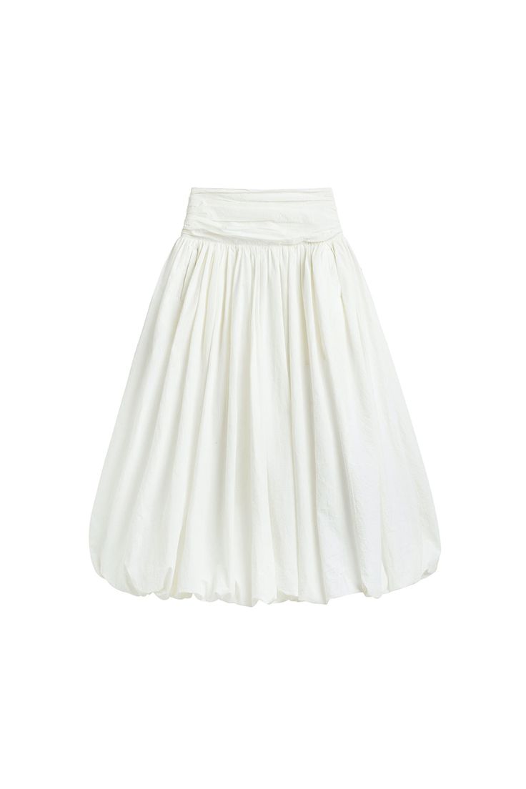 Expertly crafted from organic cotton, the skirt is both sustainable and stylish. The gathered design creates a flattering silhouette while the midi length adds a touch of sophistication. Perfect for any occasion, this skirt is a must-have for the eco-conscious fashion lover. Spring Midi Skirt With Gathered Waist, Spring Maxi Skirt With Gathered Waist, Chic Midi Bottoms With Gathered Waist, Summer Gathered Waist Midi Skirt, Relaxed Ruched Skirt For Daywear, Midi Skirt With Gathered Waist For Daywear, Summer Midi Skirt With Gathered Waist, Spring Cotton Ruched Bottoms, Spring Relaxed Maxi Skirt With Gathered Waist