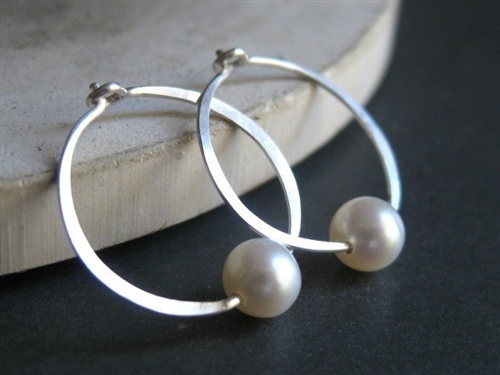 Mini Forged Hoop Earrings White Pearl Accent >> I am wearing these right NOW and I LOVE them! Her work is really wonderful! Small Hoop Earrings With Pearl Charm, Small Hoop Pearl Earrings With Ear Wire, Minimalist Small Hoop Pearl Drop Earrings, Pearl Small Hoop Earrings With Ear Wire, Small Pearl Hoop Earrings For Everyday, Minimalist Small Hoop Pearl Drop Jewelry, Everyday Hoop Earrings With Pearl Charm In Sterling Silver, Everyday Small Hoop Pearl Drop Jewelry, Everyday Small Pearl Hoop Earrings