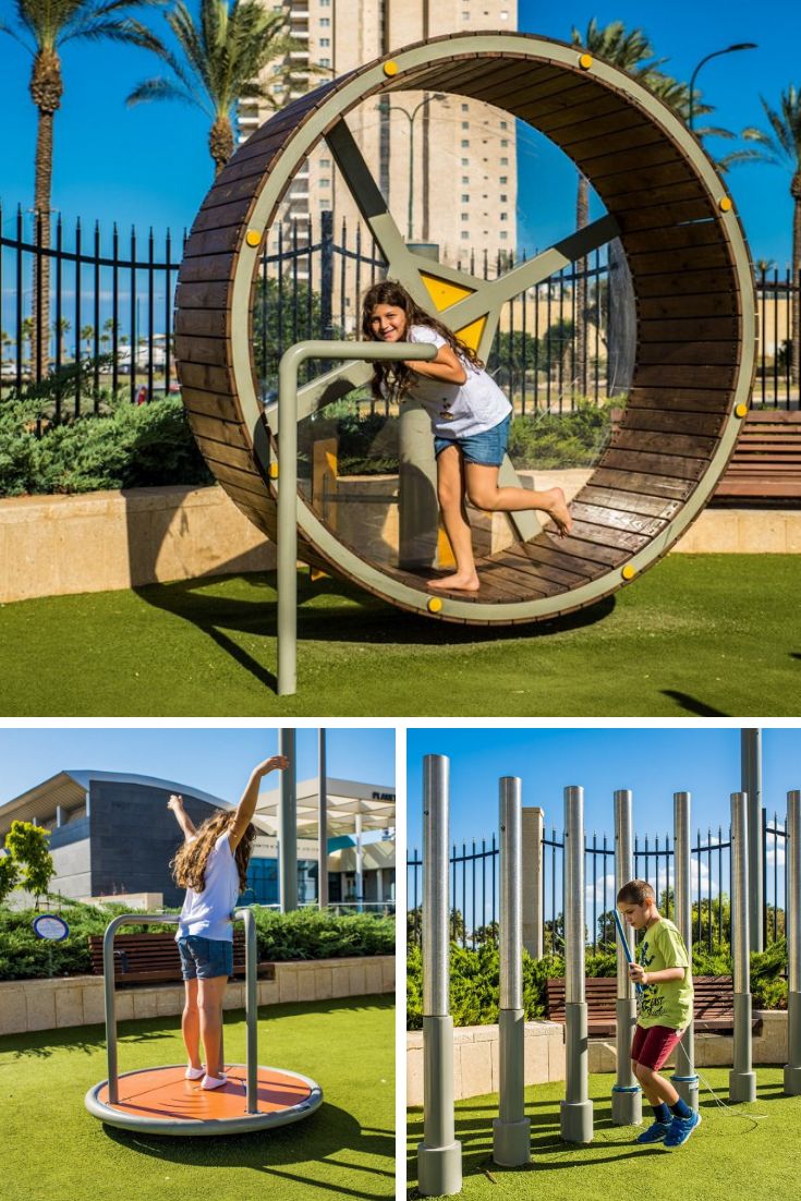 two people are playing in the playground