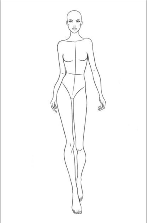 a drawing of a woman's body with the shape of her torso and legs