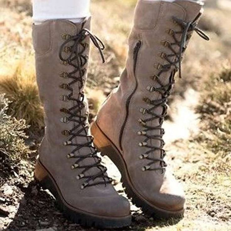 Category:Boots; Upper Materials:PU; Season:Winter,Fall; Heel Type:Block Heel,Chunky Heel; Gender:Women's; Activity:Walking; Toe Shape:Pointed Toe; Type:Mid Calf Boots; Style:Industrial Style,Minimalism,Casual; Heel Height(inch):2-3; Outsole Materials:Rubber; Occasion:Outdoor,Work,Daily; Closure Type:Zipper; Pattern:Solid Color; Listing Date:08/24/2023; Production mode:External procurement; 2023 Trends:Knee High Boots,Vintage Shoes,Mid Calf Boots,Plus Size,Riding Boots,Motorcycle Boots,Combat Boo Fall Lace-up Martin Boots With Zipper Closure, Fall Martin Boots With Zipper And Lace-up, Flat Heel Boots With Zipper For Fall, Flat Heel Boots With Zipper Closure For Fall, Wide Calf Lace-up Boots For Fall, Casual Knee-high Boots With Zipper And Round Toe, Winter Wide Calf Mid-calf Martin Boots, Winter Knee-high Boots With Zipper, Winter High Ankle Martin Boots With Zipper