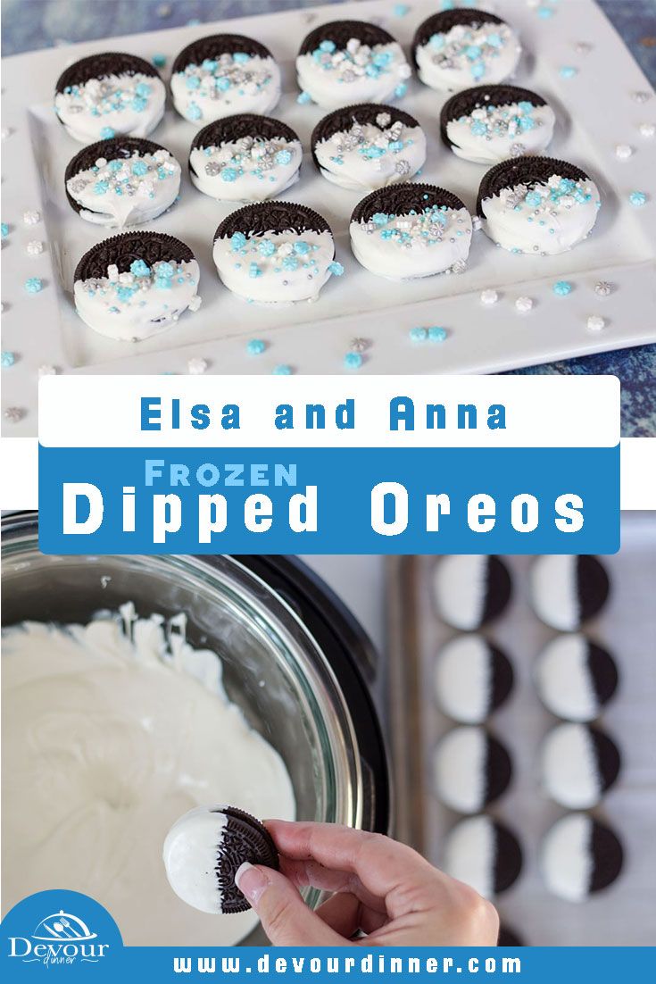 an advertisement for frozen dipped oreos with frosting