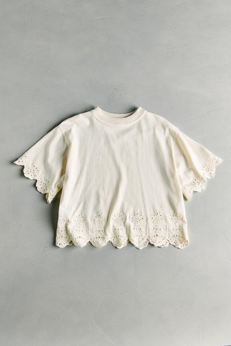 SEA NY EMBROIDERED TOP - Ecru | ZARA United States Crochet Floral Top, T-shirt Broderie, Sea Ny, Sea New York, Floral Crochet, Zara Kids, Embroidered Tshirt, Knitwear Cardigan, Dress With Cardigan