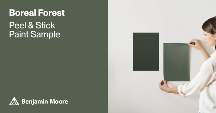 a woman is painting a wall with green paint and she has her hands on the panel