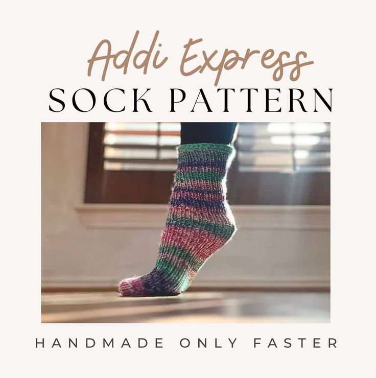 an advertisement for socks with the words sock pattern handmade only faster