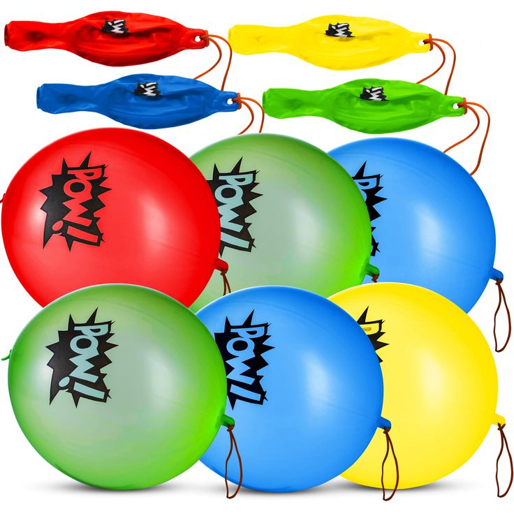 PRICES MAY VARY. Bulk Pack of 24 - Superhero Punch Balloons: Each order of Superhero punch balloons for kids includes 24 punching balloons that measure 8.75 Inches in length when deflated. They come in assorted colors including blue, green, yellow, and red (6 of each color) with a comic book POW design. Easy to inflate, and tie the rubber band handles Enteraining and Fun for All Ages: Pretend to fight crime like a superhero with these awesome punch balloons. This nostalgic toy is just like what Superhero Punch, Birthday Party Favors For Kids, Superhero Balloons, Superhero Party Favors, Kids Party Bags Fillers, Kids Party Balloons, Bulk Party Favors, Balloon Toys, Party Favors For Kids