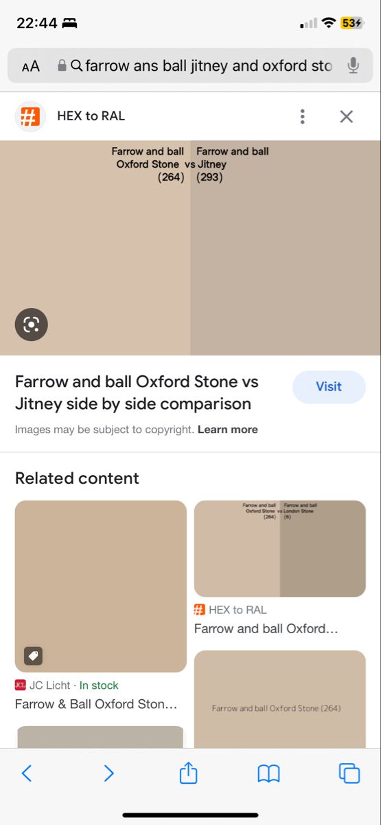 an iphone screen showing the different colors and sizes of paint swatches for walls, ceilings,