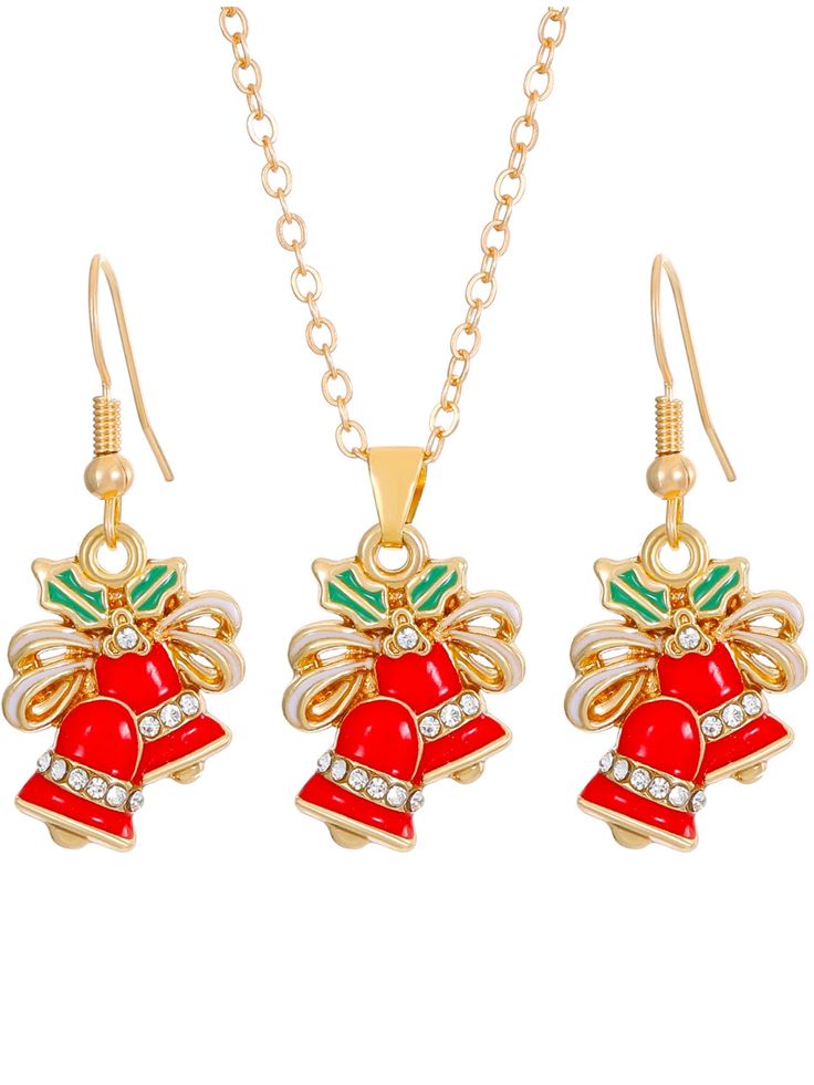 Product Details Type: Earrings Necklace SetStyle: CasualMaterial: MetalOccasion: Daily Casual, Party, Holiday, Basic.Tips: Due To Different Measurement Methods, There May Be An Error Of 1-3cm. Please Select The Size According To The Specific Parameters Of The Clothes According To Your Own Height And Weight! Red Jewelry For Christmas Celebration, Red Jewelry For Holiday Party, Red Dangle Jewelry For Christmas, Red Dangle Holiday Jewelry, Red Christmas Party Necklaces, Red Christmas Jewelry, Red Jewelry For Christmas Holiday, Red Jewelry For Holiday Jewelry Making, Red Metal Jewelry Sets For Party