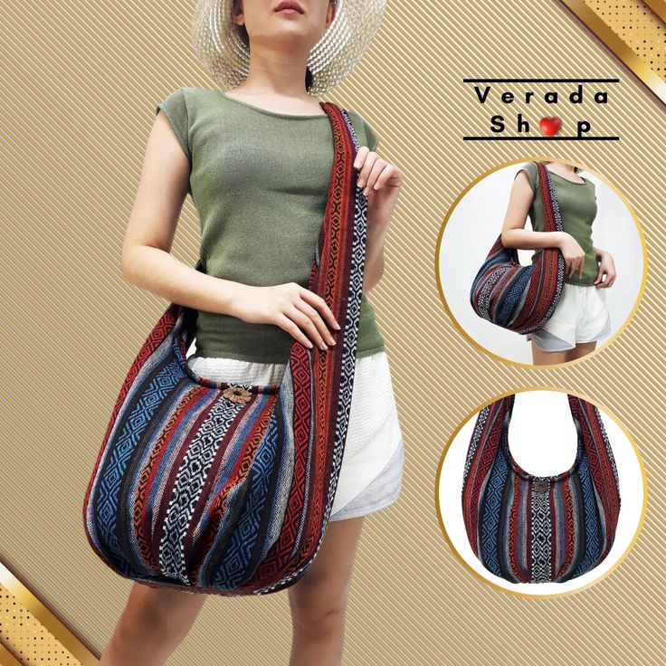 This shoulder bag made from beautiful woven cotton. This sturdy and durable bag is useful and big enough for all your daily essentials. Material: Woven Cotton Color: Multi-Color 🎯Feature : 1 interior zipper pocket 1 top zipper closure Full inner lining in black fabric 📐Measurements: Width:  21" Height:  12"  Depth:  6" Variations Strap Short Strap:  Strap Drop 16" (32" from one side to the other side) Long Strap:  Strap Drop 23" (46" from one side to the other side) (This is handmade bag, the Bohemian Shoulder Bag For Daily Use With Large Capacity, Bohemian Shoulder Bag With Large Capacity For Daily Use, Bohemian Large Capacity Shoulder Bag For Daily Use, Bohemian Shoulder Bag With Removable Pouch For Vacation, Bohemian Large Capacity Shoulder Bag, Bohemian Multicolor Bucket Shoulder Bag, Bohemian Shoulder Bucket Bag, Bohemian Beach Bag Satchel With Removable Pouch, Bohemian Bag With Adjustable Strap For Daily Use