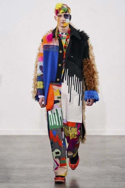 Nomad Fashion, Pop Art Fashion, Abstract Fashion, Walter Van Beirendonck, Patterned Sweater, Mens Fashion Urban, Menswear Fashion Show, Menswear Fashion, Tutti Frutti