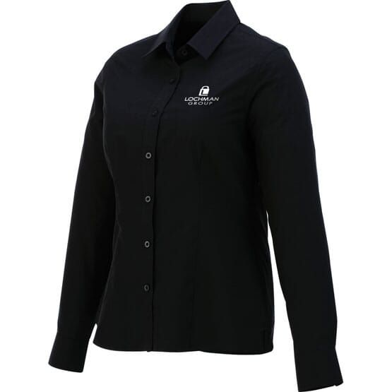 Dress up with your brand and this imprinted shirt! Made from 65% polyester material and 35% cotton material. Features an upper patch with utility loop for holding spare pens. Also available in Men's (117273) style. Size: XS-2XL Imprint: One color. Multiple colors available for additional charges. Imprint Area: 4"W x 3"H WOMEN'S PRESTON LONG SLEEVE SHIRT Cotton Tops With Branding For Workwear, Casual Long Sleeve Shirt With Branding, Cotton Long Sleeve Shirt With Branding, Company Swag, Nike Polo Shirts, Jute Tote Bags, Wedding Cups, Bandana Scarf, Your Message