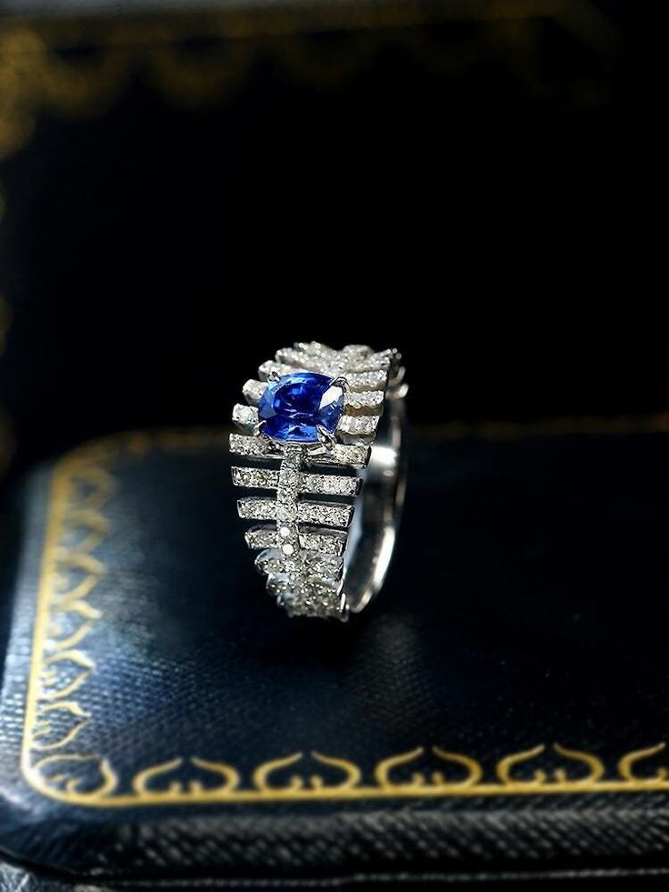 * Condition: Brand new * Center Stone:  Shape: Cushion Variety/Type: Cornflower Blue Color: Blue Total Carat Weight (TCW): Approx 1.03ct Country/Region of Manufacture: Sri Lanka Cut Grade: Excellent Country of Origin: Sri Lanka * Side stones: Natural White Diamond, Round-Cut, Approx 0.56ct (VVS clarity with F color) * Metal Purity: Platinum 950 (Optional) * Ring Dimension: Approx 11x5mm * Free DHL Express Shipping. * Attached with Certificate.  * Each piece is made-to-order with care and special Royal Blue Sapphire Ring With Diamond, Luxury Royal Blue Sapphire Round Ring, Luxury Royal Blue Sapphire Ring, Luxury Blue Diamond Ring With Accents, Luxury Blue Diamond Ring With Pave Setting, Luxury Royal Blue Sapphire Ring With Diamond, Luxury Blue Ring With Diamond Accents, Elegant Blue Diamond Ring With Pave Setting, Luxury Blue Sapphire Platinum Ring