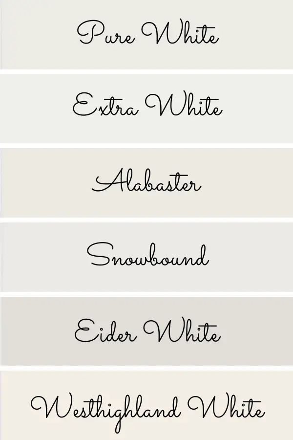 four different types of calligraphy are shown in the same font and color palettes