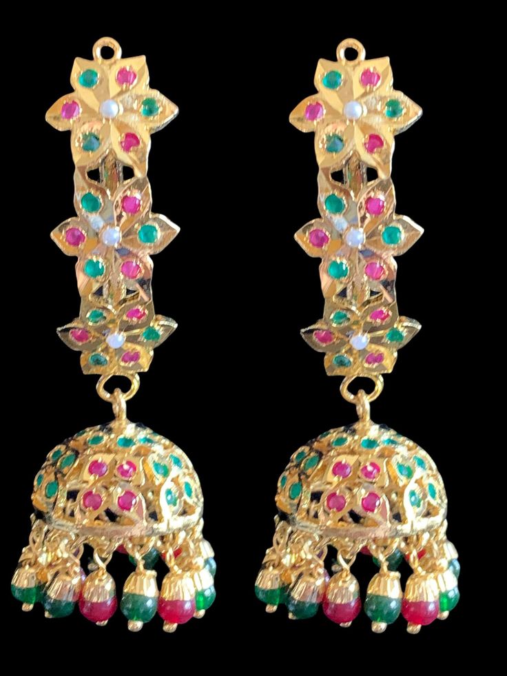 Ready to ship jhumka made using shell pearls and 22 CT gold plating Length 2.8 inches Fish hook post Traditional 22k Gold Jhumkas For Celebration, Multicolor Temple Jewelry Jhumkas For Festivals, Multicolor Temple Jewelry Jhumkas For Festive Occasions, Festive Multicolor Temple Jewelry Jhumkas, 22k Gold Bollywood Meenakari Jhumkas, Multicolor Meenakari Jhumkas In Temple Jewelry Style, Multicolor Tilla Jhumkas For Ceremonial Occasions, Multicolor Meenakari Temple Jewelry Jhumkas, 22k Gold Meenakari Jhumkas For Diwali