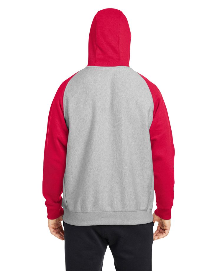 Unisex Zone HydroSport™ Heavyweight Colorblock Hooded Sweatshirt - ATHLETIC HEATHER / SPORT RED - XS | Team 365 Zone HydroSport Heavyweight Colorblock Hooded Sweatshirt in Heather/Sport Red Size XS | 70% cotton, 30% polyester Sports Cotton Color Block Sweatshirt, Red Sporty Sweats For Winter, Sporty Hoodie With Contrast Color And Crew Neck, Sporty Crew Neck Hoodie With Contrast Color, Sporty Color Block Hoodie For Sports, Color Block Athleisure Sweatshirt For Sports, Athleisure Color Block Sweatshirt For Sports, Sporty Cotton Color Block Hoodie, University Red Fleece Sports Hoodie