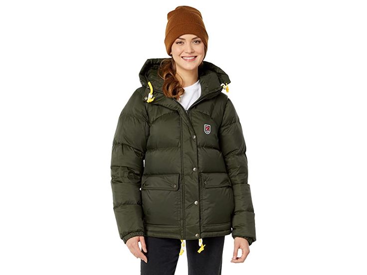 Fjallraven Expedition Down Lite Jacket - Women's Coat : Deep Forest : Enjoy the outdoors in the Fjällräven Expedition Down Lite Jacket. With its lightweight material, it is the perfect must-have for milder winter climates. Shoulders are reinforced with synthetic padding to prevent moisture and pressure. Outer fabric in hardwearing polyamide with PFC-free DWR (durable water repellent) Wind resistant, water-resistant. Snap-flap hand pockets with vertical zips. Inner stash pockets. Adjustable drawc Khaki Puffer Jacket For Fall Outdoor Activities, Khaki Puffer Jacket For Fall Outdoor, Insulated Long Sleeve Outerwear For Fall, Winter Long Sleeve Hiking Outerwear, Long Sleeve Winter Hiking Outerwear, Casual Insulated Parka For Fall, Insulated Long Sleeve Outerwear For Outdoor Activities, Insulated Long Sleeve Outerwear For Hiking, Insulated Outerwear For Outdoor Activities