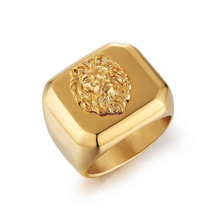 PRICES MAY VARY. Lion symbols are mighty, brave, and generous. The Norse mythology Viking warrior Viking Celtic lion is a magical pattern. This fabulous gold lion head ring can bring good luck and make the wearer braver; be strong in your life with this lion ring. Norse lion rings are made by skillful craftsmen, exquisite, extraordinary, calm, and trendy. The three-dimensional carved lion pattern and the vintage and old silver alloy make it full of vicissitudes. This is the symbol of every man w Celtic Lion, Lion Rings, Rock Punk Style, Lion Pattern, Joy Gifts, Nordic Vikings, Lion Ring, Gold Lion, Heavy Metal Rock