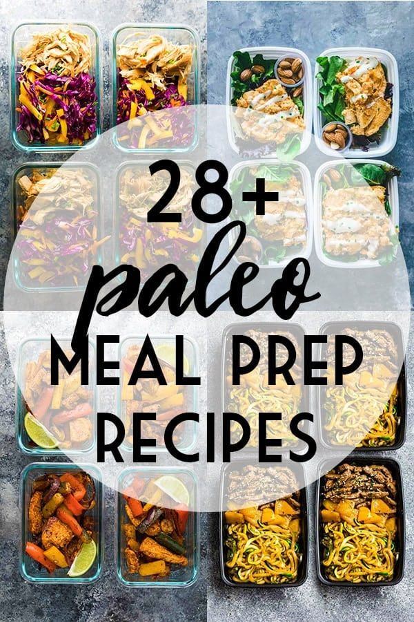 28 + paleo meal preps with text overlay