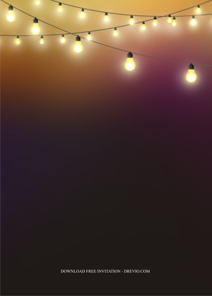 some lights are hanging on a string over the dark background with no one is in it