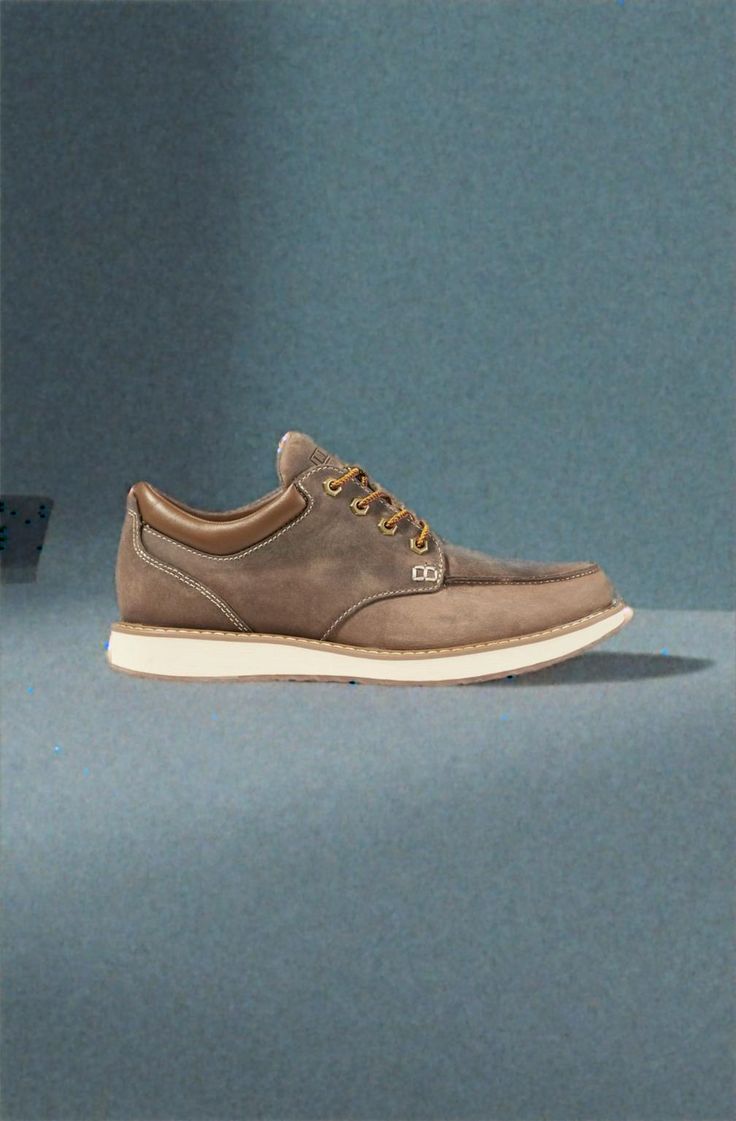 A rugged, workwear-inspired leather shoe with sneaker-like comfort and support. Order regular shoe size. For half sizes not offered, order up to next whole size. Synthetic lining is moisture wicking and fast drying. Lightweight, molded EVA midsole and outsole add athletic-shoe comfort. Water-resistant Nor'easter leather for weather and stain protection. Molded rubber perimeter outsole for structure, traction and durability. Padded collar and tongue. Imported. | Men's Stonington Shoes, Moc-Toes, Casual Work Boots With Reinforced Toe For Outdoor Work, Leather Low-top Sneakers For Outdoor Work, Casual Moc Toe Work Boots For Outdoor, Casual Slip-resistant Sneakers For Outdoor Work, Casual Lace-up Work Boots For Outdoor Work, Slip-resistant Leather Walking Shoes For Outdoor Work, Casual Slip-resistant Work Boots For Outdoor, Suede Work Boots With Reinforced Toe For Outdoor Work, Leather Walking Shoes With Cushioned Footbed For Outdoor Work