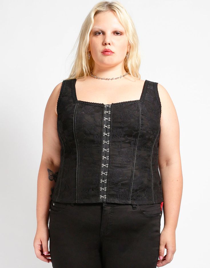 TRIPP NYC - CURVE HOOK EYE LACE CORSET Tripp Pants, Tripp Nyc, Black Corset, Lace Corset, Flower Lace, Hook And Eye, Hook Eye, Dream Wardrobe, Size 2