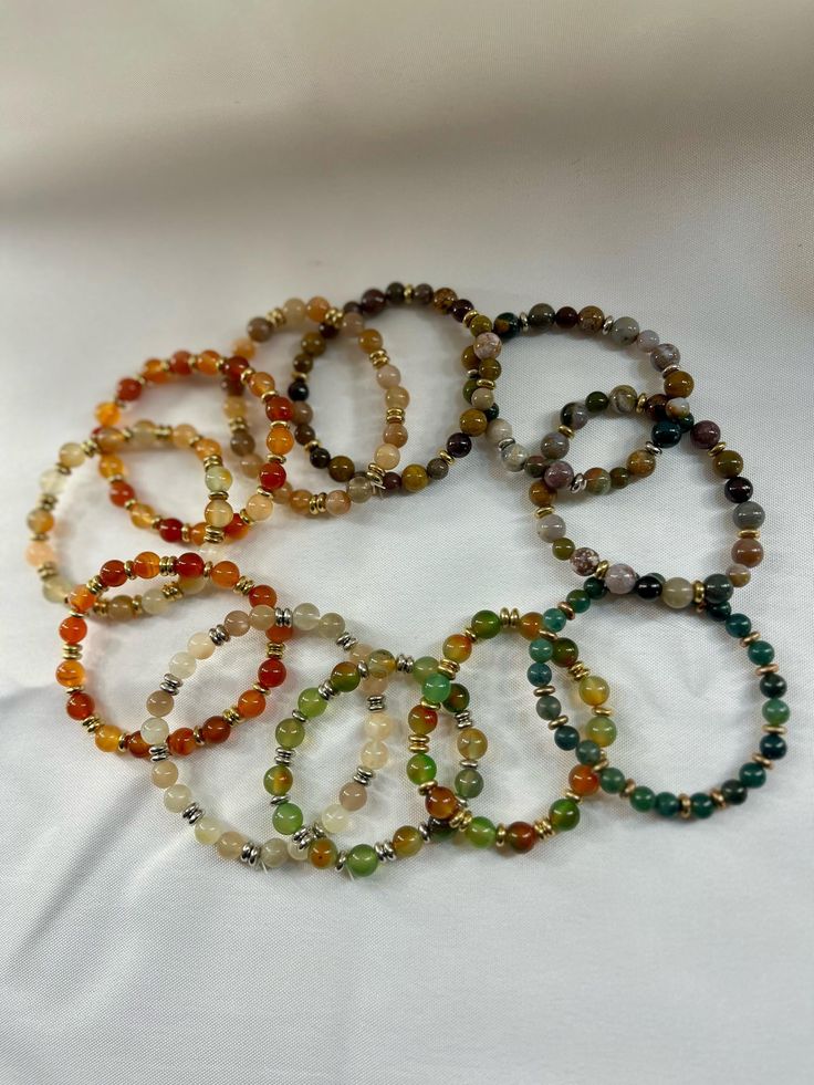 All Unique Beaded Bracelets, no two are alike!  -$20.00 a bracelet Bracelet Making Supplies, Seed Bracelet Ideas, Homemade Beaded Bracelets, Gremlin Core, Hogwarts Clothes, Unique Beaded Bracelet, Funky Bracelet, Flowers Beads, Earthy Jewelry