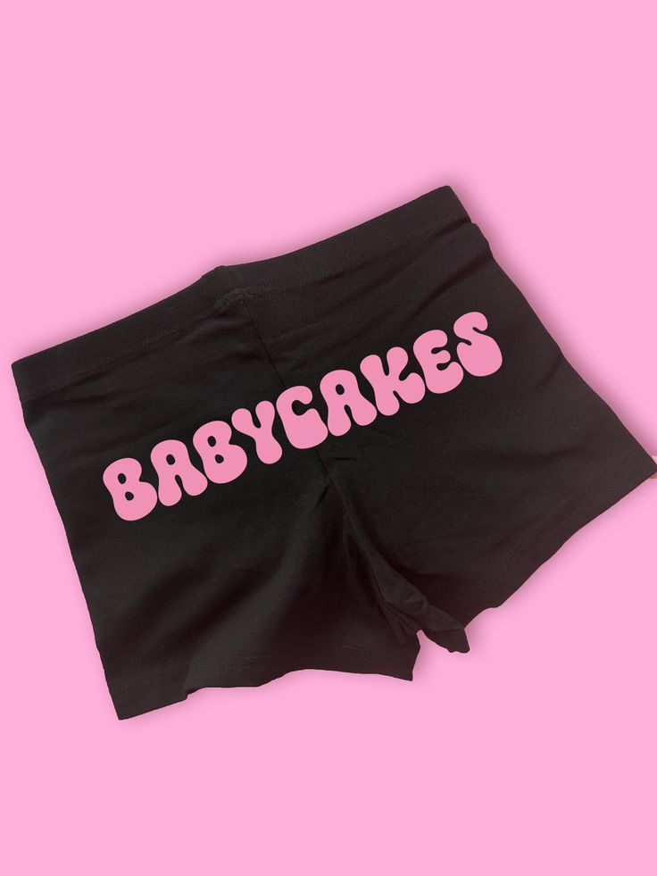 Baby Cakes Booty Shorts | Custom Bike Shorts | Y2K Shorts | Cute Shorts | Funny Shorts | Y2K Bike Shorts | Lounge Shorts | Gift For Her Comfy Shorts to Lounge in! Actual item may be lighter/darker than pictured. M A T E R I A L S - 95% Cotton / 5% Spandex - Thick and Heavy Stretch Fit - Available In Sizes S-3XL S I Z I N G - Size chart is available on our listing photos. S H I P P I N G  &  P R O D U C T I O N  T I M E - Production Time is 5 Business Days. (May be delayed during the Holiday Seas Trendy Biker Shorts For Gym, Casual Stretch Biker Shorts With Letter Print, Gym Shorts With Letter Print, Stretch Athletic Shorts With Letter Print, Cotton Biker Shorts For Gym, Casual Short Boxer Briefs With Letter Print, Playful Fitted Shorts For Loungewear, Stretch Letter Print Shorts For Streetwear, Stretch Shorts With Letter Print For Streetwear