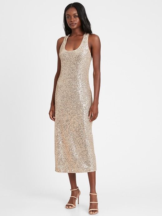 Sequin Bias-Cut Slip Dress | Banana Republic Sequin Slip Dress, Black Sleeveless Midi Dress, India Dress, Dress Sequin, Sequin Midi Dress, Pinstripe Dress, Tie Waist Dress, Midi Sheath Dress, Chambray Dress