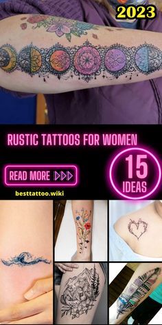 a woman with tattoos on her arm and chest is featured in the cover up for tattoo magazine