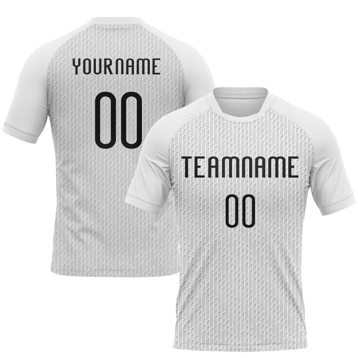 a white soccer jersey with the number 00 on it and an inscription that reads, your name