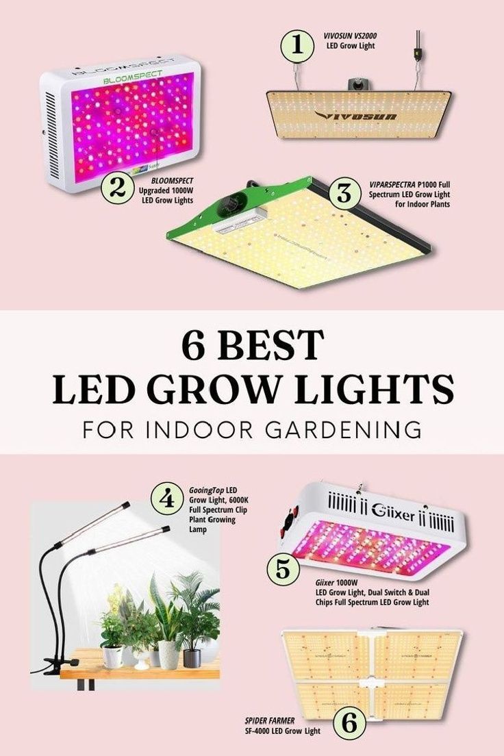 the 6 best led grow lights for indoor gardening and growing plants with instructions on how to use them