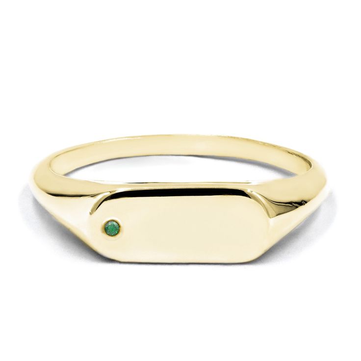 Signet Ring With Gemstone in Silver or Gold Customizable - Etsy Classic Green Rings For Everyday Wear, Classic Green Rings For Everyday, Classic Everyday Green Rings, Gold Signet Ring With Birthstone In 14k Gold, Emerald Signet Ring For May Birthstone, Gold Emerald Ring With Round Band For Everyday, Yellow Gold Emerald Ring Tarnish Resistant, Tarnish Resistant Yellow Gold Emerald Ring, Everyday Gold Emerald Ring With Round Band