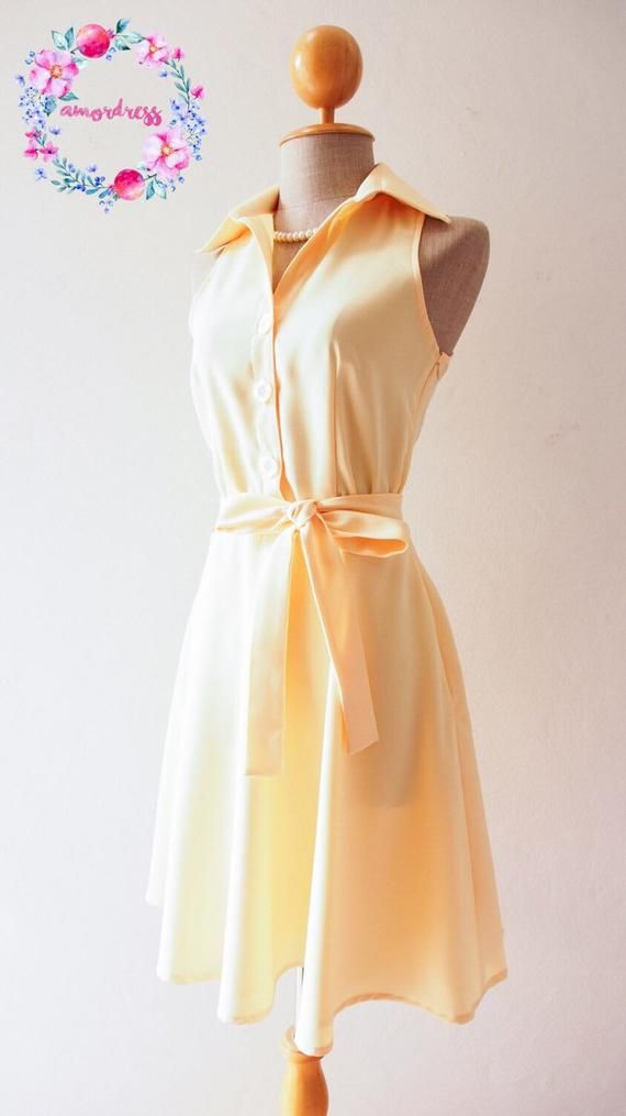 2019 Shirt Dress Pale Yellow Dress Vintage Sundresd Summer Partu Dress Mod Clothing Sport Girl Dress Pale Yellow Dress Casual, Classic Summer Daywear Dress, Classic Summer Day Dress, Fitted Sleeveless Vintage Dress For Summer, Fitted Sleeveless Vintage Summer Dress, Classic Sleeveless Shirt Dress For Daywear, Fitted Knee-length Sundress For Daywear, Fitted Sleeveless Vintage Dress For Casual Occasions, Sleeveless Fitted Vintage Dress For Casual Wear