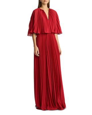 Zac Posen Pleated Chiffon Cape Dress Red Chiffon Dress, Chiffon Cape, Pleated Gown, Red Chiffon, Pleated Chiffon, Tulle Gown, Bustier Dress, Cape Dress, Zac Posen