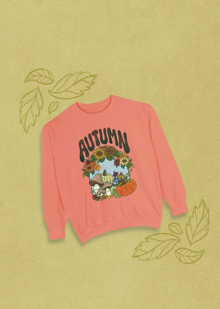 Autumn Sweatshirt Fall Pumpkin Autumnal Leaf Sunflower - Etsy Pink Relaxed Fit Sweatshirt For Fall, Graphic Print Sweatshirt For Fall Loungewear, Cute Cartoon Print Fall Sweater, Cute Cartoon Print Sweater For Fall, Relaxed Fit Cartoon Print Top For Fall, Casual Fall Cartoon Print Sweatshirt, Fall Cartoon Print Tops For Loungewear, Casual Fall Sweatshirt With Cartoon Print, Cozy Orange Crew Neck Top