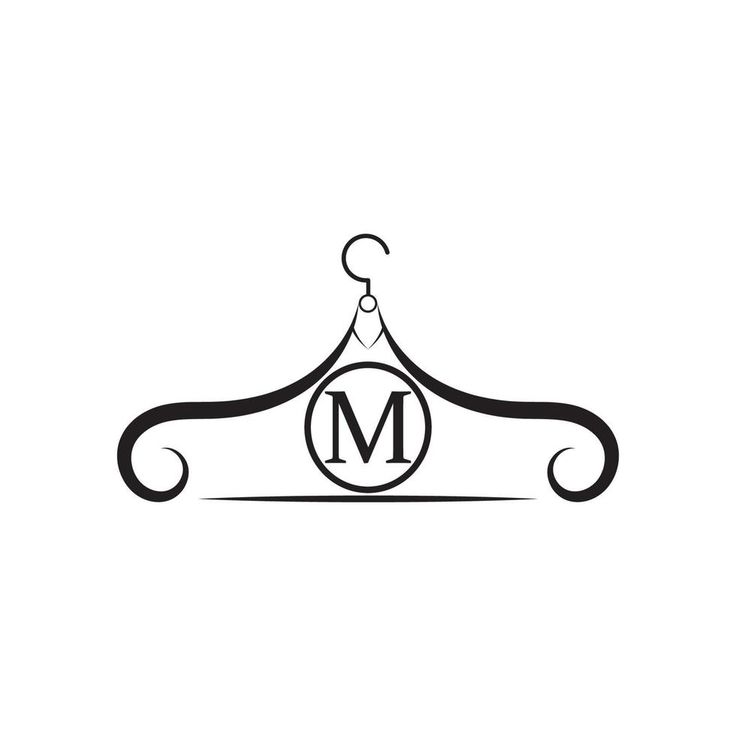 a monogramed logo with the letter m hanging from it's hangers