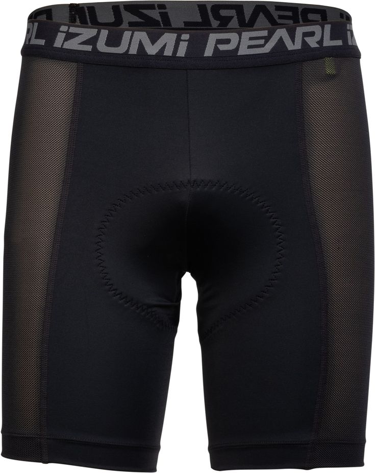 the black shorts with mesh detailing are shown