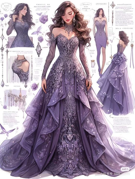 Dreamy Gowns, Fantasy Dresses, Fashion Drawing Dresses, Dress Design Sketches, Fashion Illustration Dresses, Dress Sketches, Dress Drawing, Fantasy Gowns, Pretty Prom Dresses